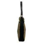 Gucci Shoulder Bag GG Pattern Beige Black Leather — view 2