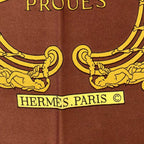 Hermes Scarf Carre 90 Brown Yellow Proues — view 2