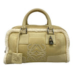 Loewe Handbag Amazona Gray Beige Ivory Pouch Shearling