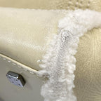 Loewe Handbag Amazona Gray Beige Ivory Pouch Shearling — view 6