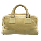 Loewe Handbag Amazona Gray Beige Ivory Pouch Shearling — view 3