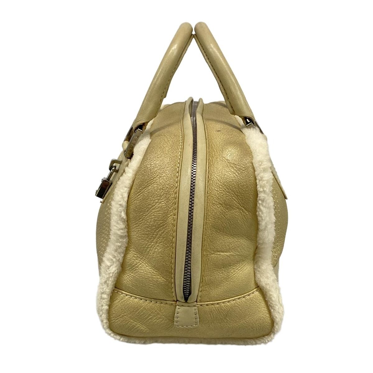 Loewe Handbag Amazona Gray Beige Ivory Pouch Shearling — view 4