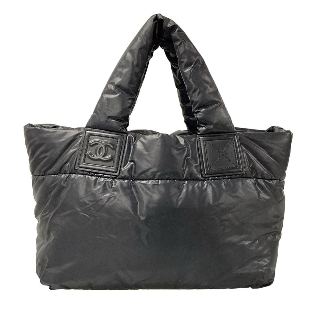 Chanel Tote Coco Cocoon PM Black Silver Leather