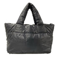 Chanel Tote Coco Cocoon PM Black Silver Leather