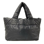 Chanel Tote Coco Cocoon PM Black Silver Leather