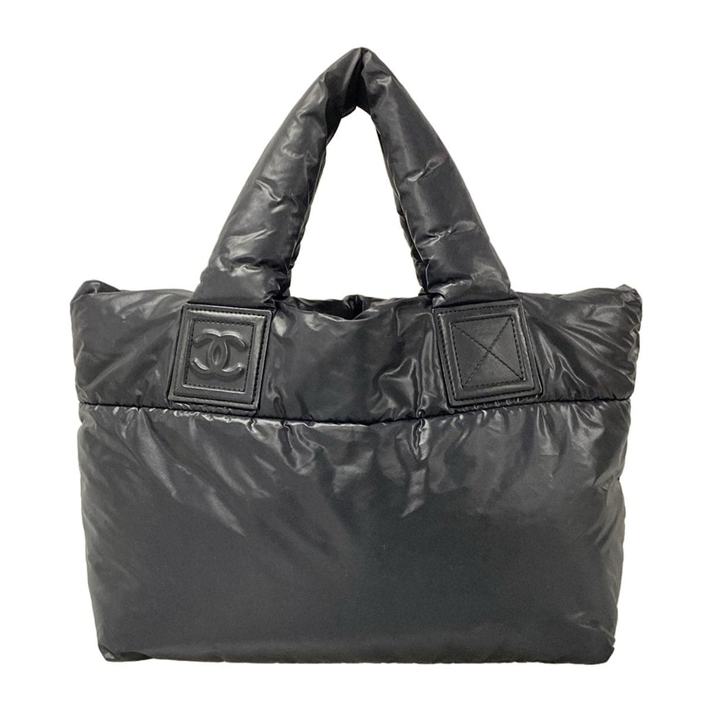 Chanel Tote Coco Cocoon PM Black Silver Leather — view 3