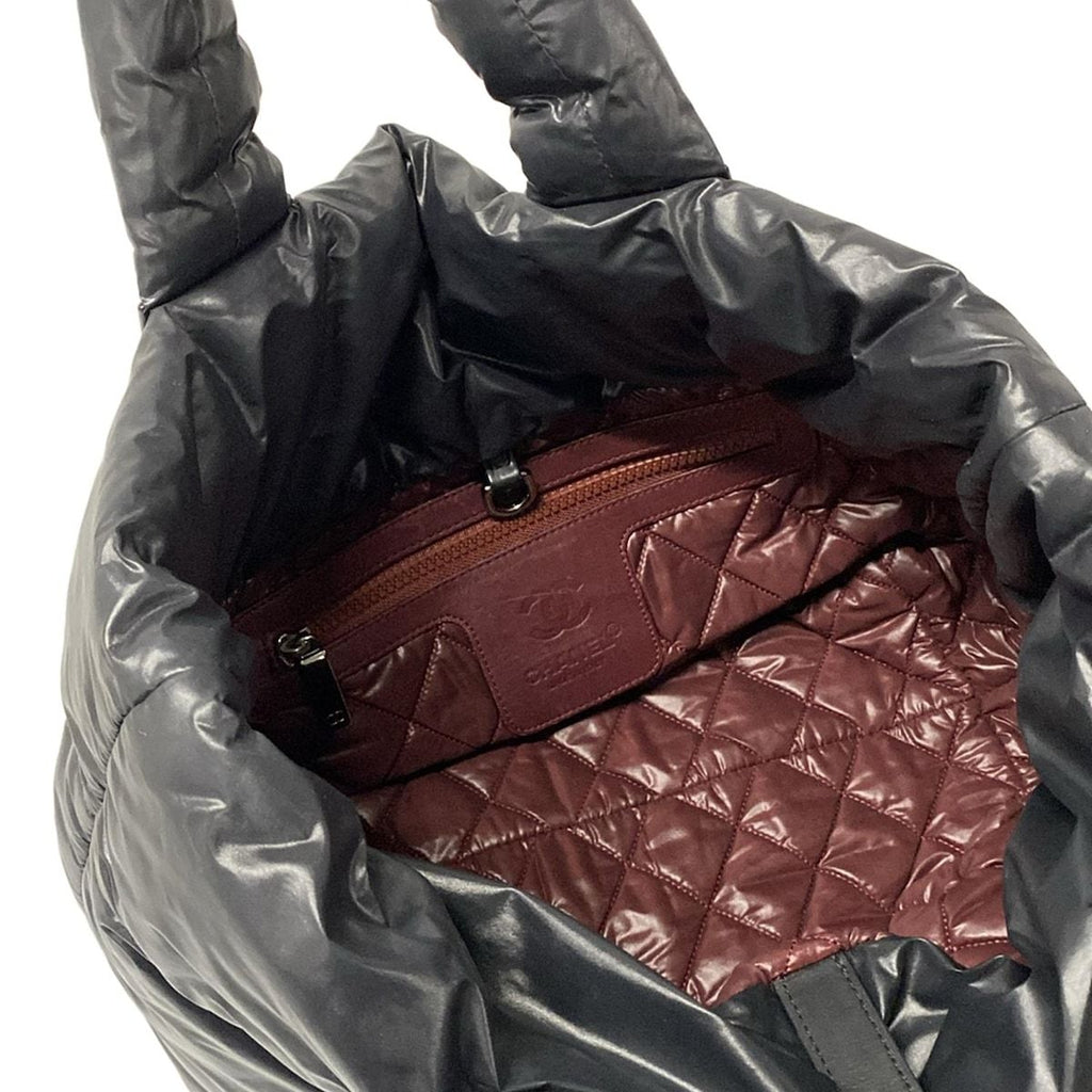 Chanel Tote Coco Cocoon PM Black Silver Leather — view 7