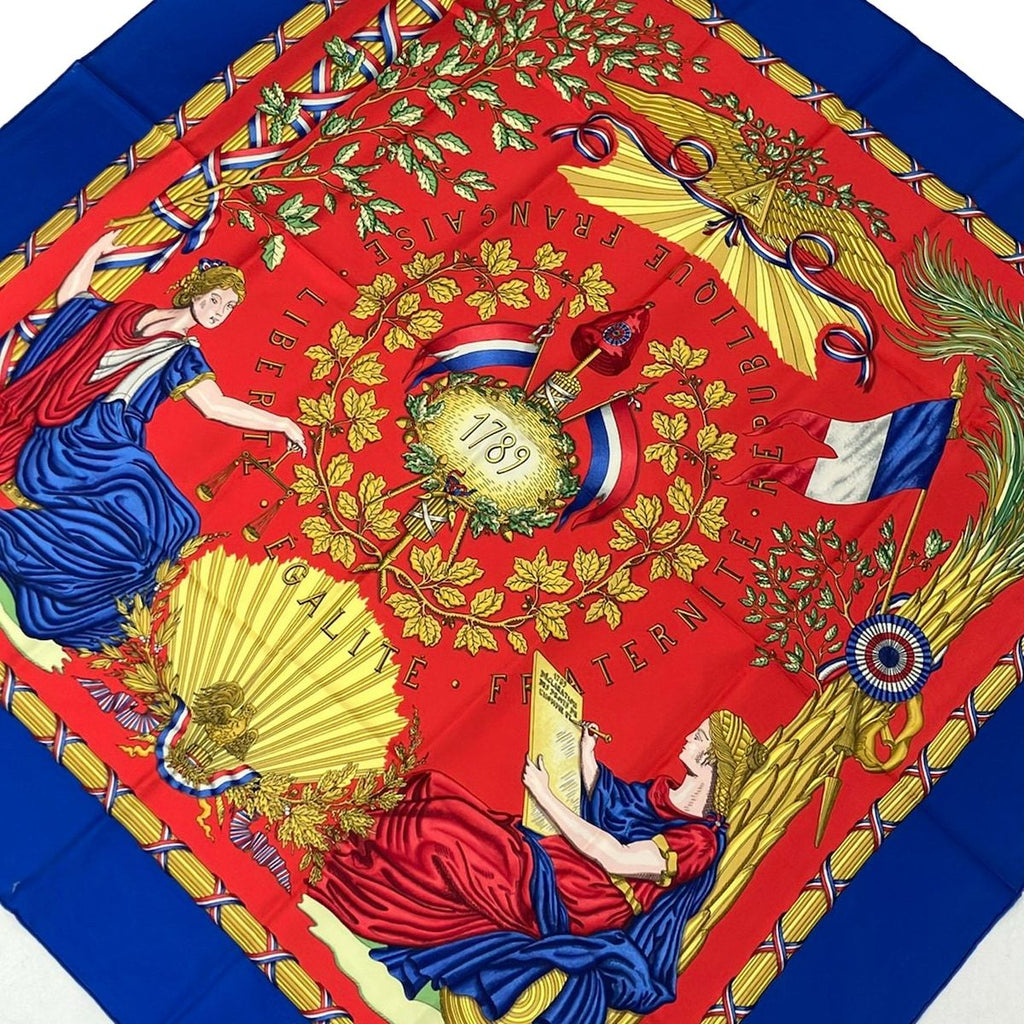 Hermes Scarf Carre 90 Blue Red Green Multi
