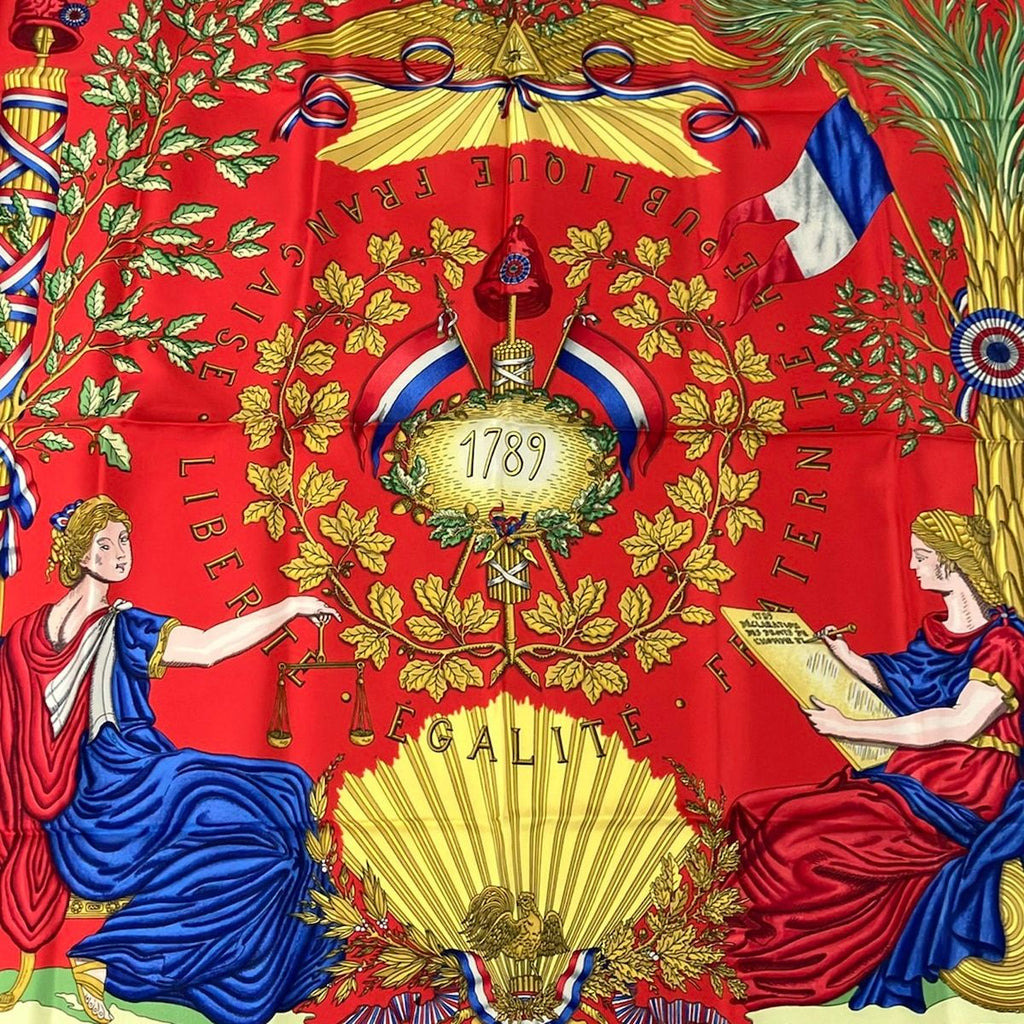 Hermes Scarf Carre 90 Blue Red Green Multi — view 4