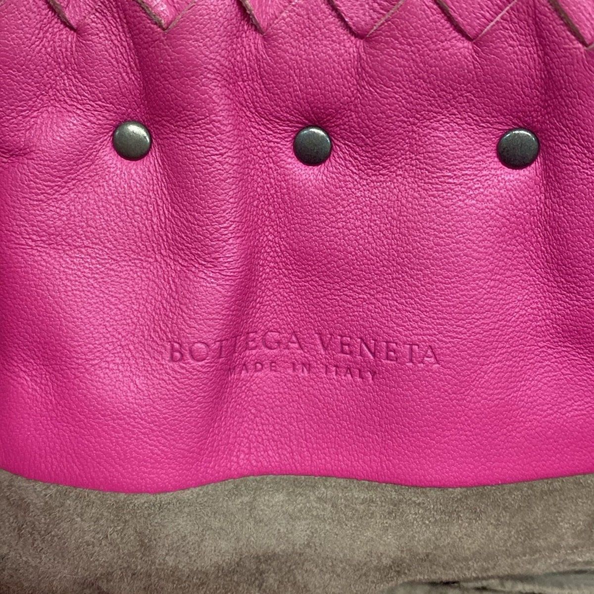 Bottega Veneta Shoulder Bag Intrecciato Pink Studs Tassel Leather — view 9