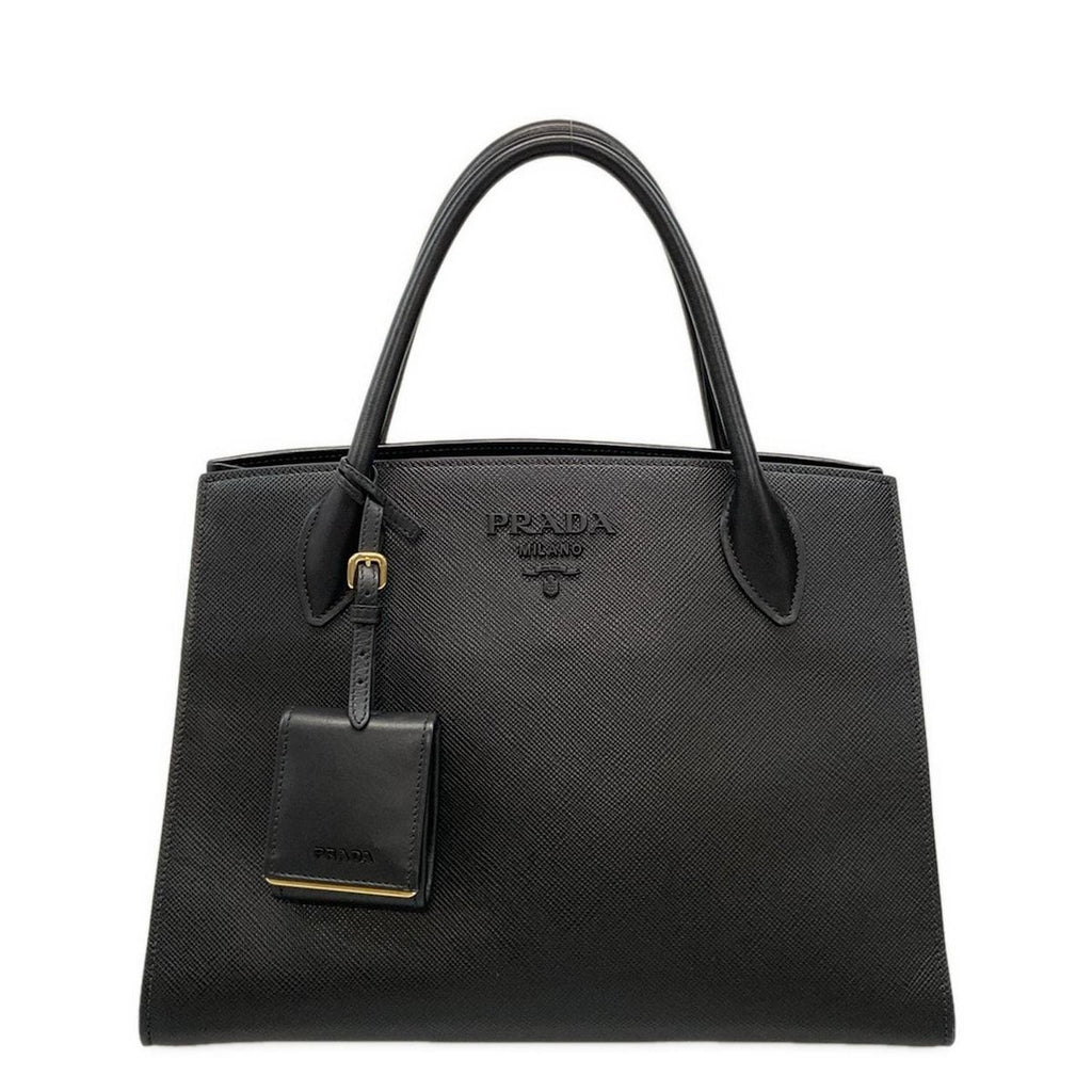 Prada Tote Monochrome Black Leather