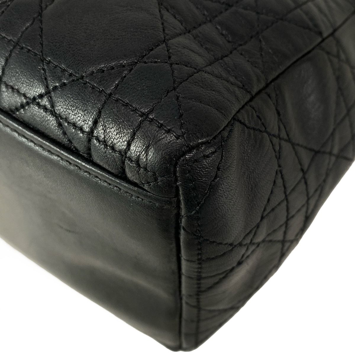 Dior Handbag Lady Bag Black Leather — view 6