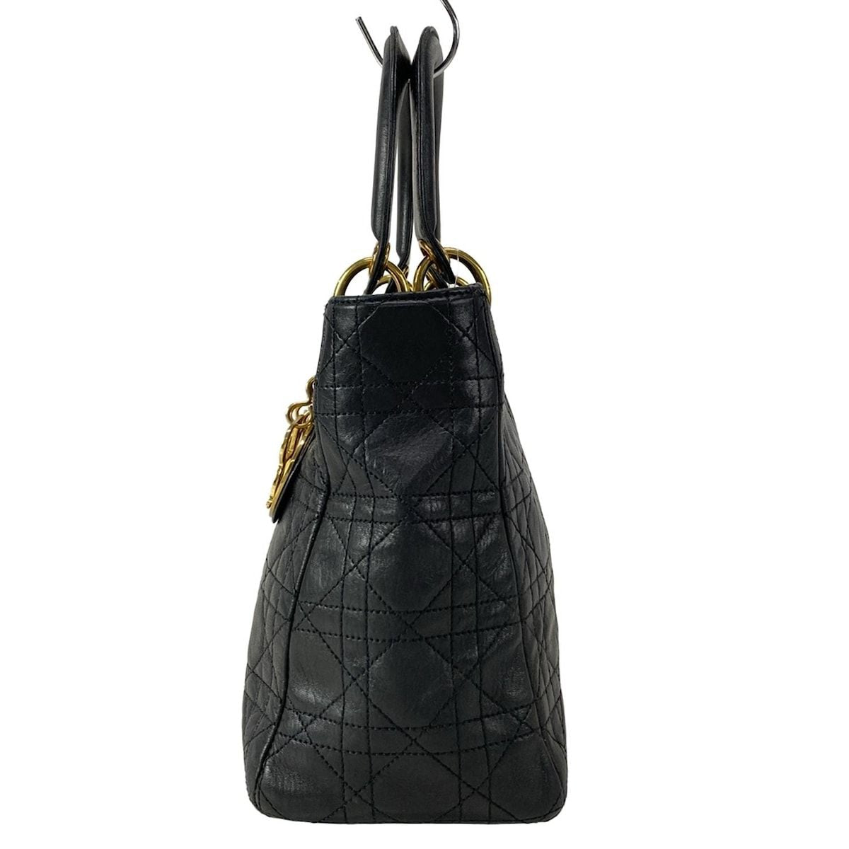 Dior Handbag Lady Bag Black Leather — view 4