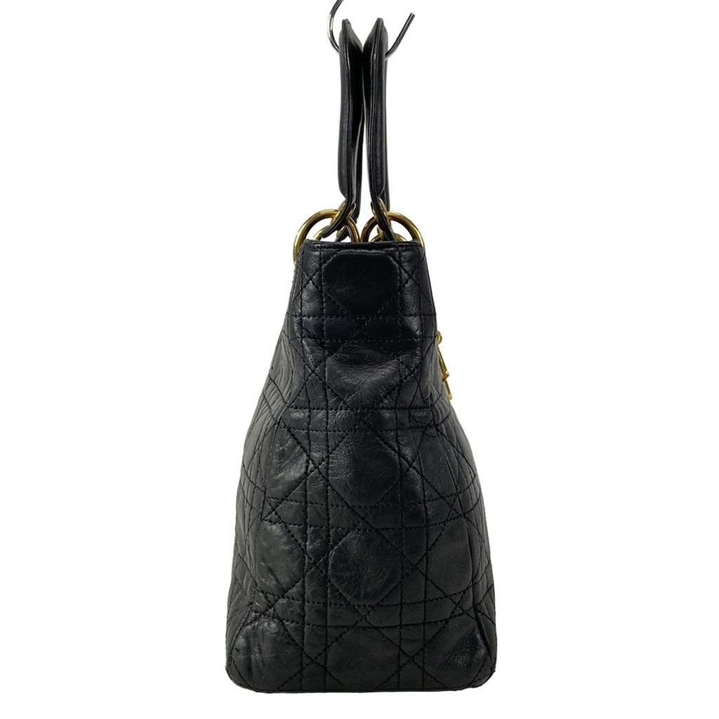 Dior Handbag Lady Bag Black Leather — view 2