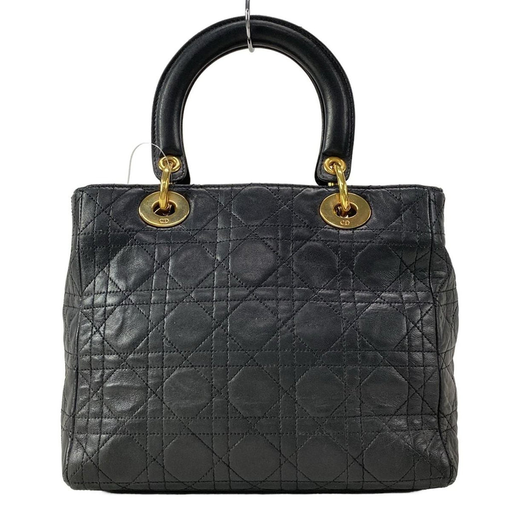 Dior Handbag Lady Bag Black Leather — view 3
