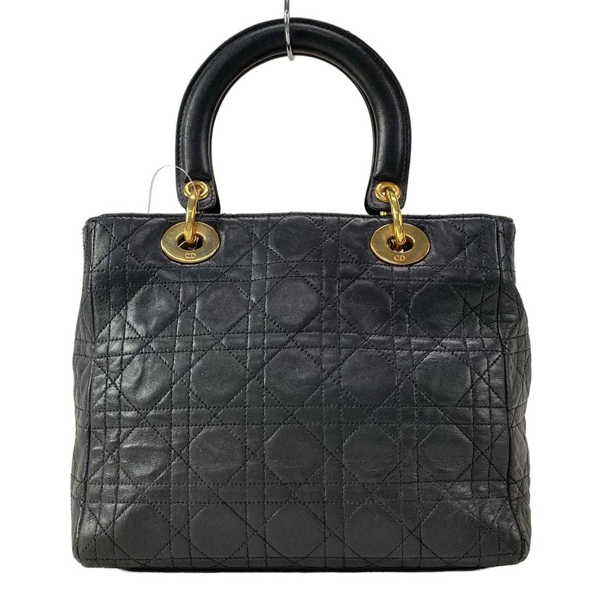 Dior Handbag Lady Bag Black Leather — view 3