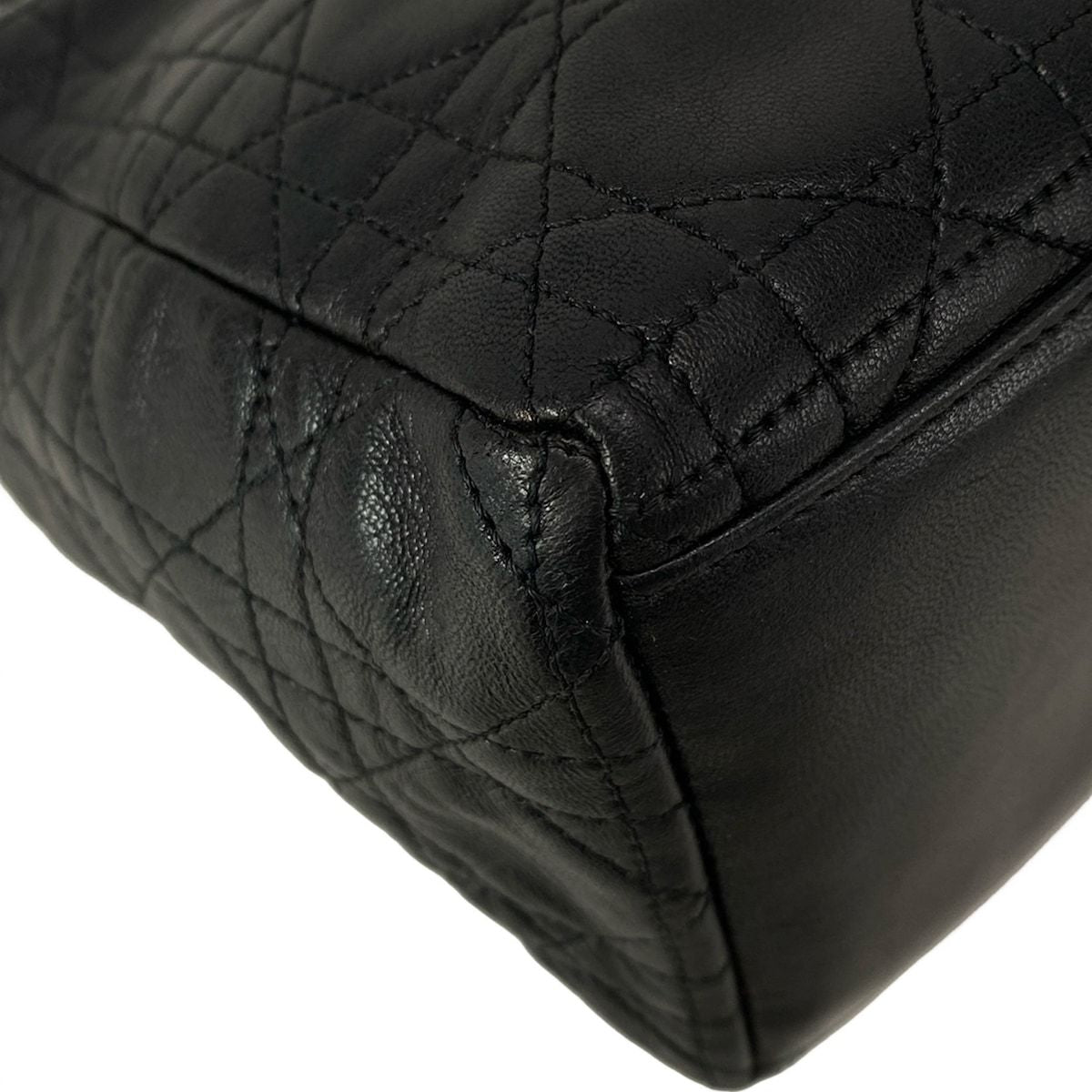 Dior Handbag Lady Bag Black Leather — view 7