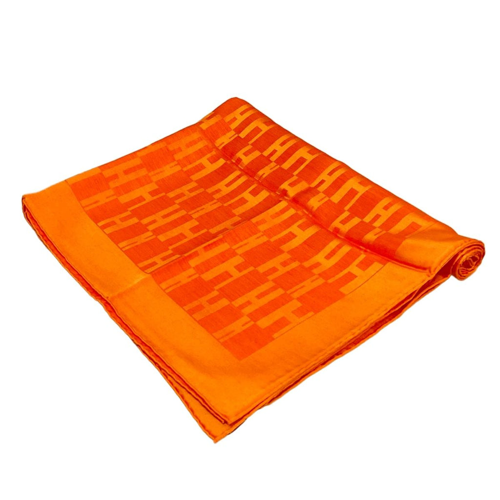 Hermes Shawl Orange Wool Silk Scarf