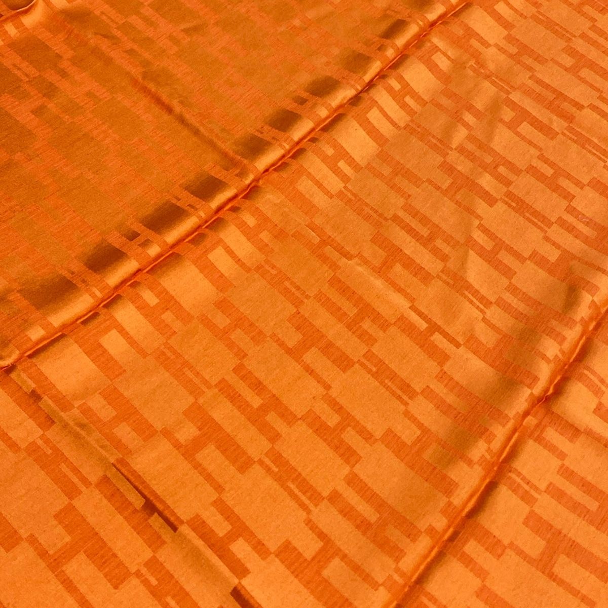 Hermes Shawl Orange Wool Silk Scarf — view 4