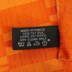 Hermes Shawl Orange Wool Silk Scarf — view 3