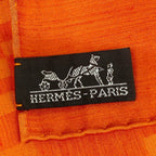 Hermes Shawl Orange Wool Silk Scarf — view 2