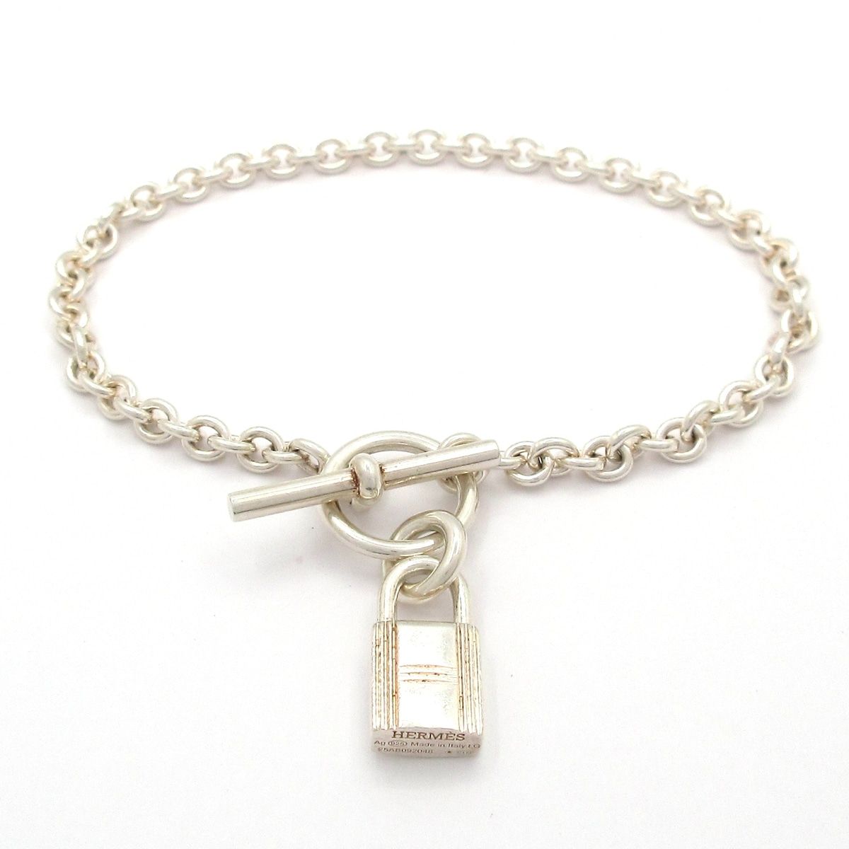 Hermes Bracelet Amulet Cadena LG Silver