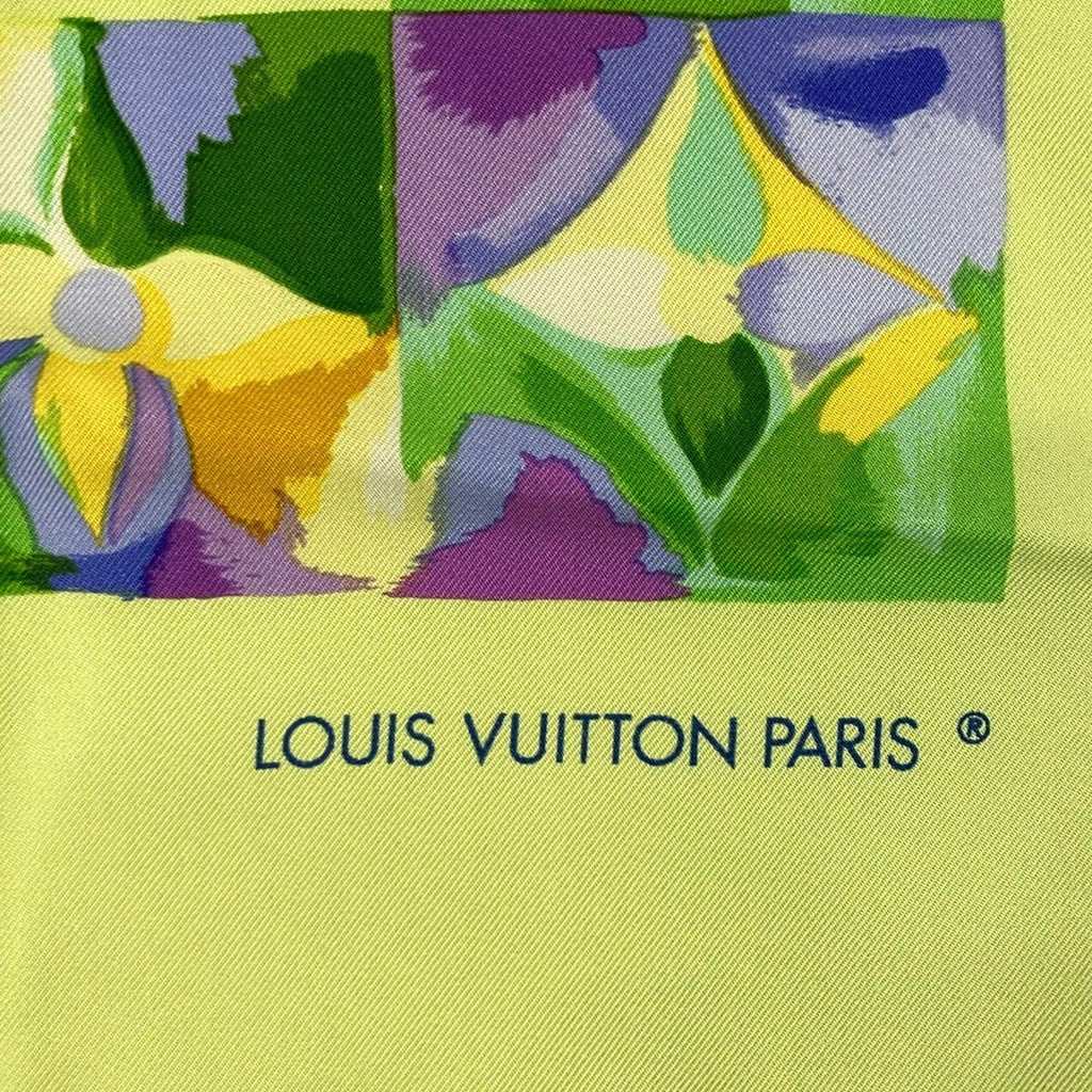 Louis Vuitton Scarf Green Light Multi Monogram Silk — view 2