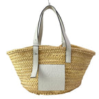 Loewe Tote Basket Beige White Leather
