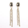 Chanel Earrings CC Logo Gold Black Multi