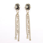 Chanel Earrings CC Logo Gold Black Multi