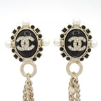Chanel Earrings CC Logo Gold Black Multi — view 6