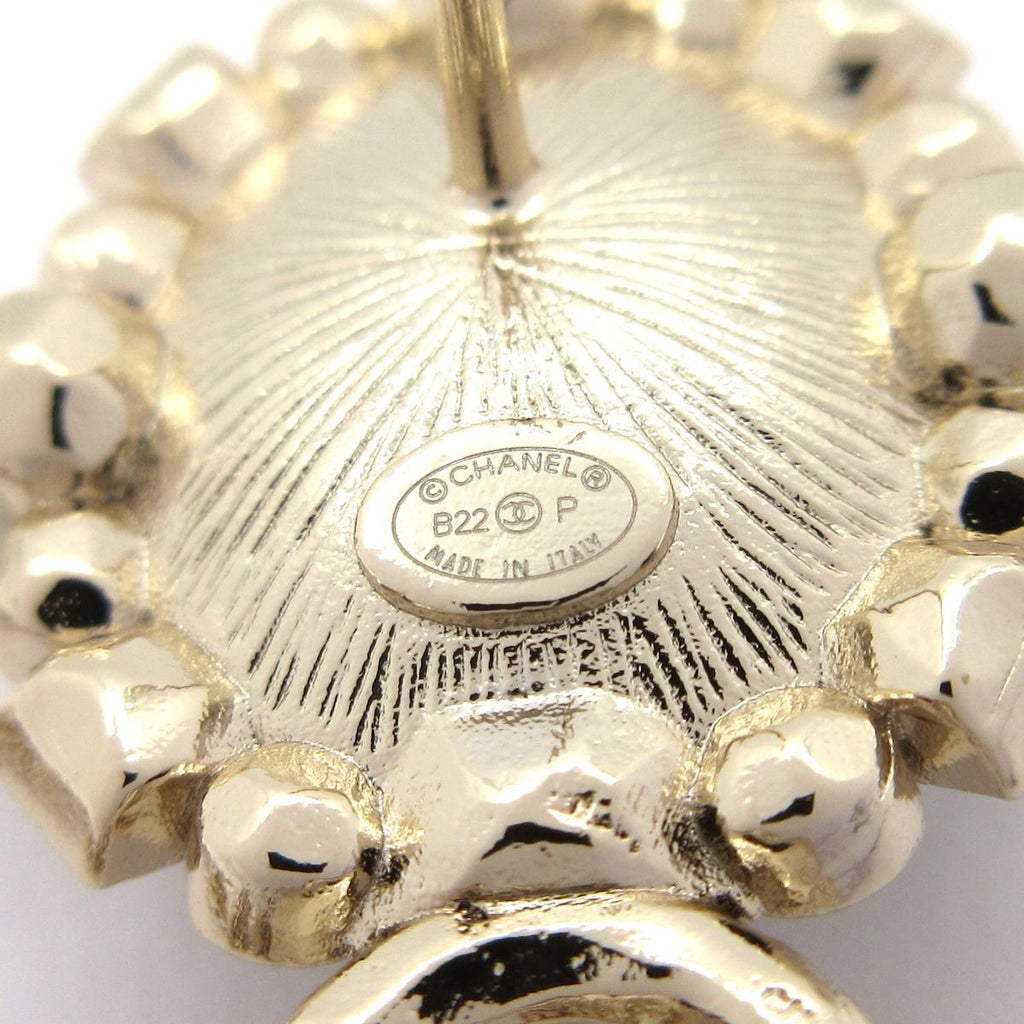 Chanel Earrings CC Logo Gold Black Multi — view 4