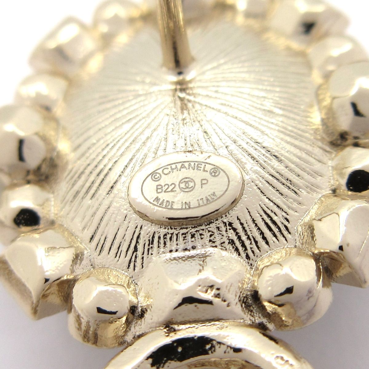 Chanel Earrings CC Logo Gold Black Multi — view 4