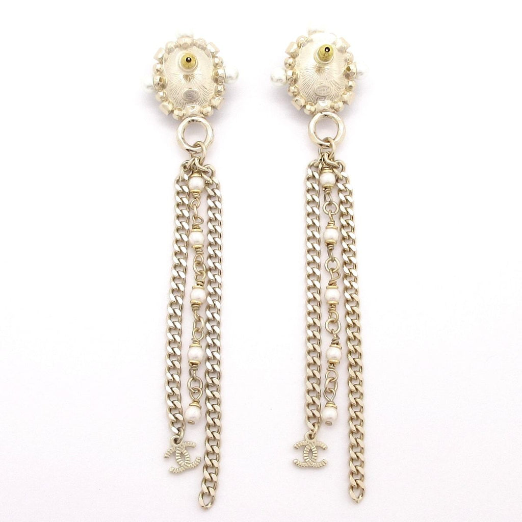 Chanel Earrings CC Logo Gold Black Multi — view 2
