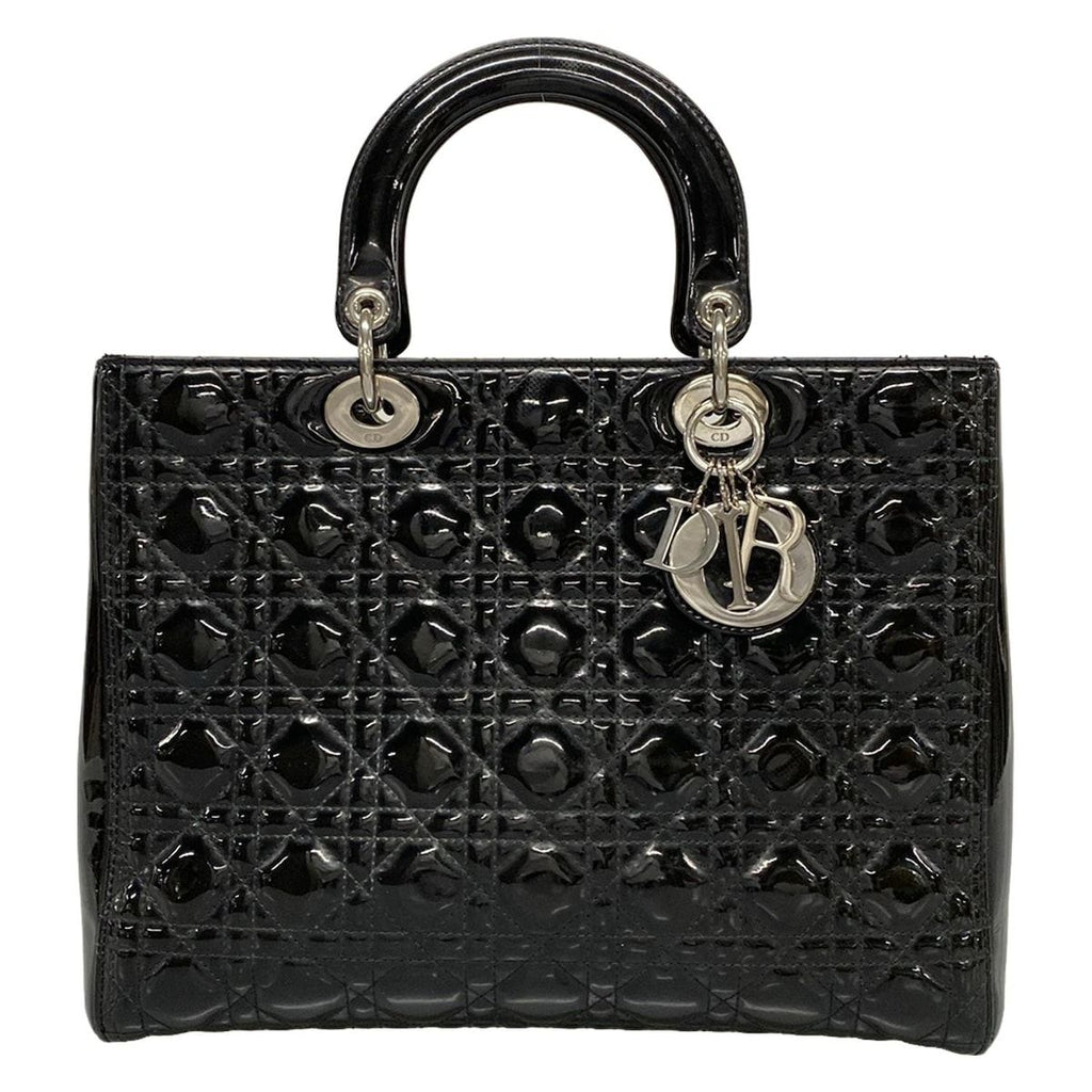 Dior Handbag Lady Large Bag Black Leather