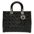 Dior Handbag Lady Large Bag Black Leather