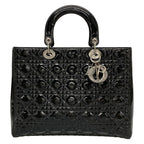 Dior Handbag Lady Large Bag Black Leather
