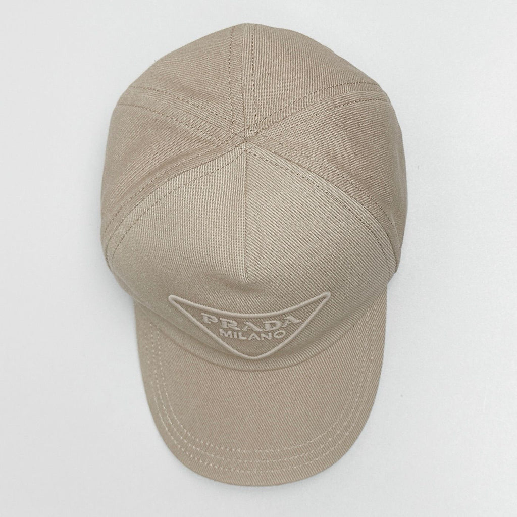 Prada Baseball Cap Beige Triangle Logo — view 6