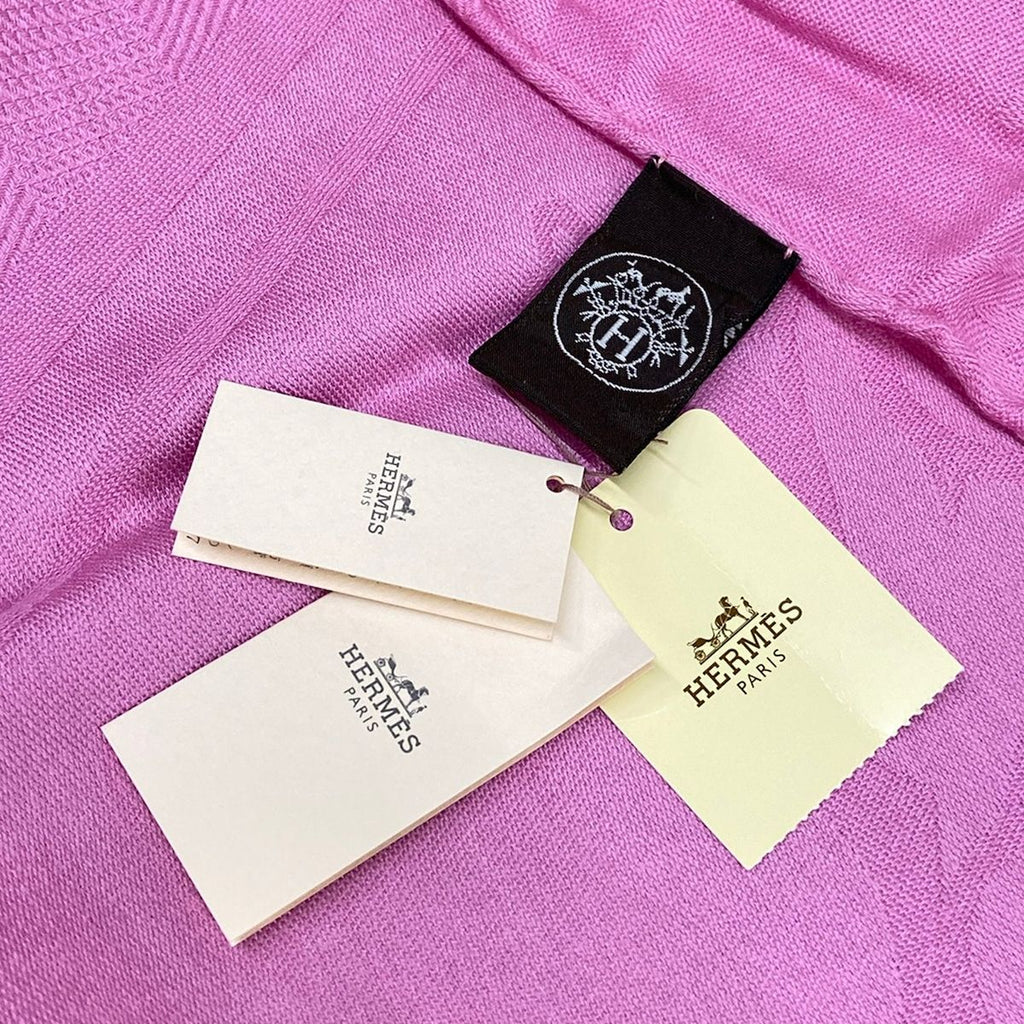 Hermes Shawl New Bliss Pink Cashmere Silk Scarf — view 2