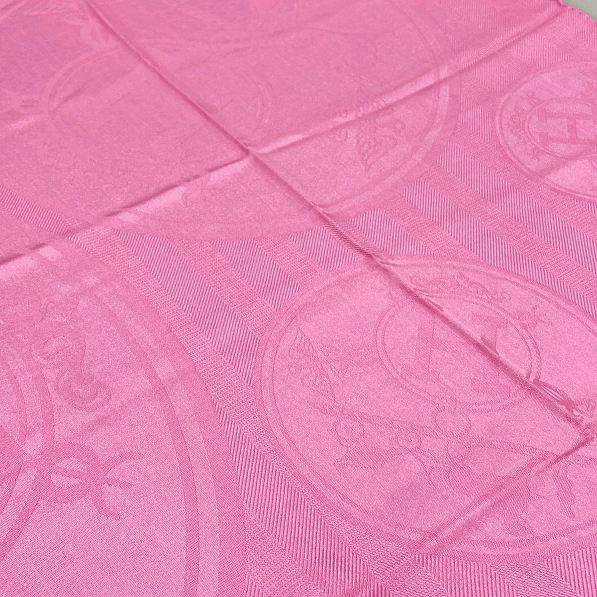 Hermes Shawl New Bliss Pink Cashmere Silk Scarf — view 4