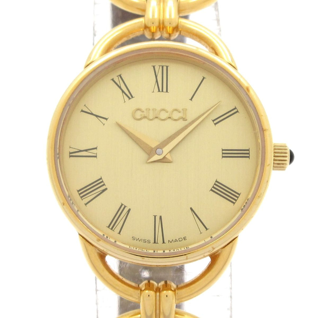 Gucci Watch Leather Embossed Gold