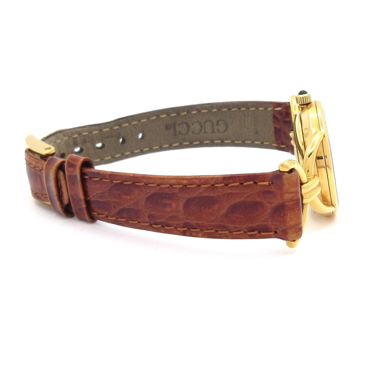 Gucci Watch Leather Embossed Gold — view 5