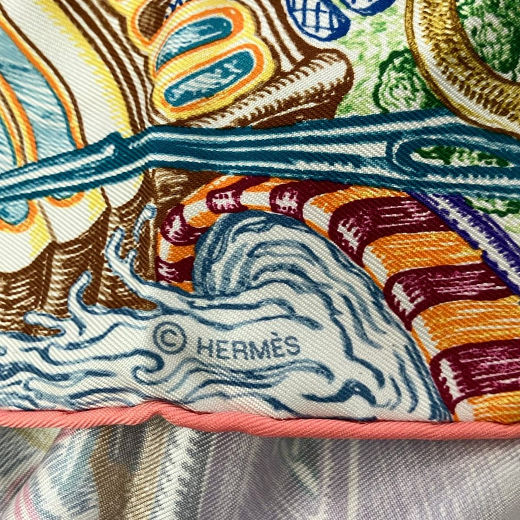 Hermes Scarf Carre 90 White Purple Multi City of — view 2