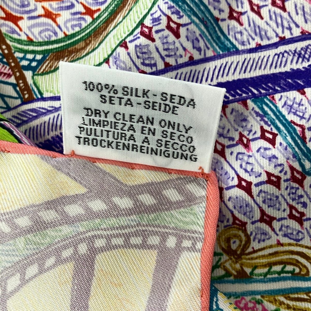 Hermes Scarf Carre 90 White Purple Multi City of — view 3
