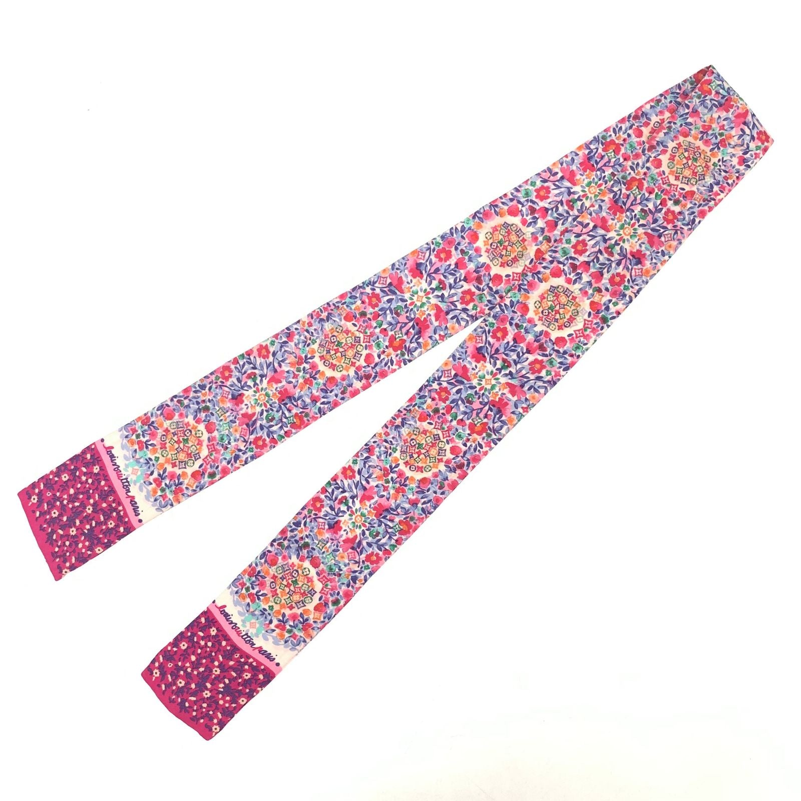 Louis Vuitton Bandeau Catana Scarf Floral Pink Multicolor