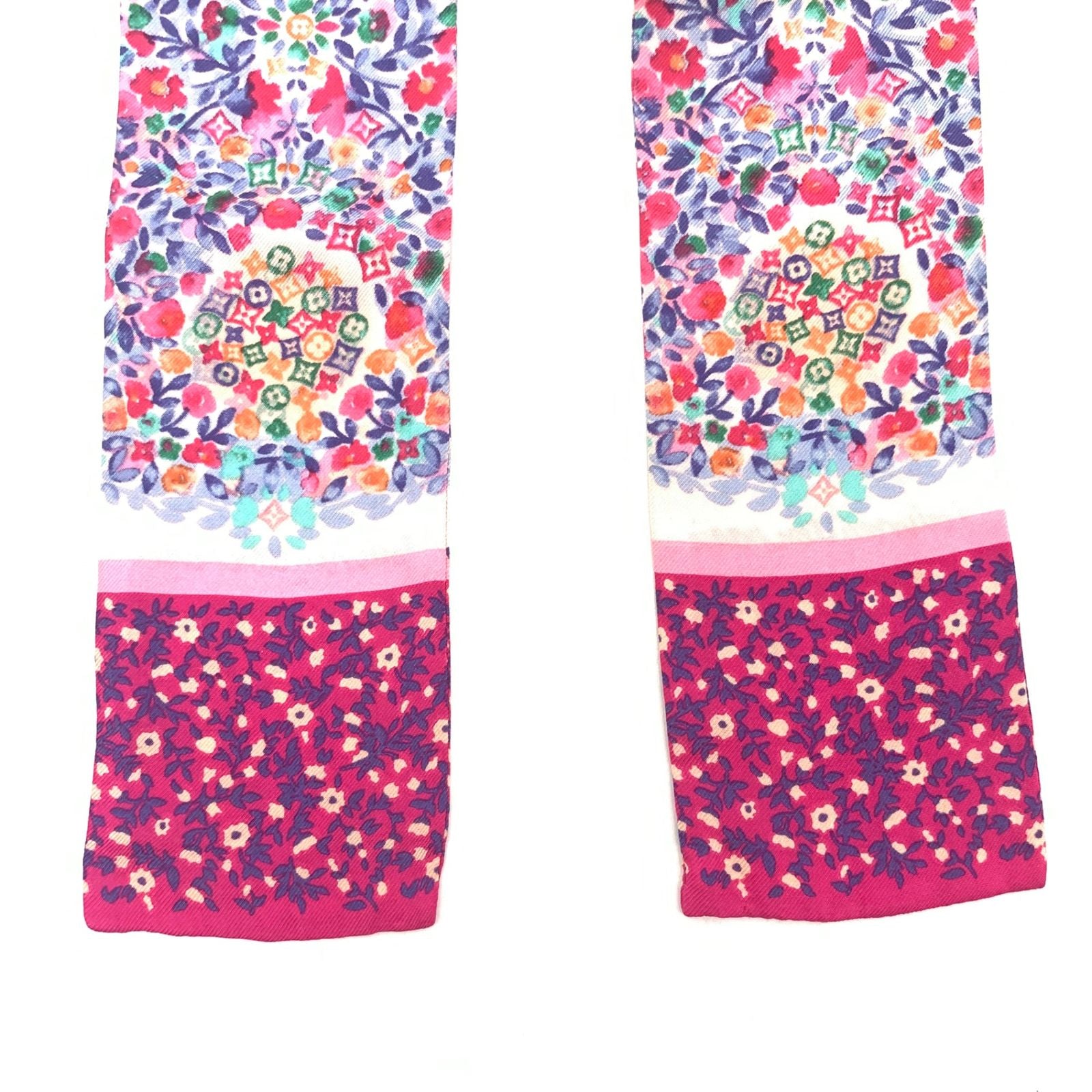 Louis Vuitton Bandeau Catana Scarf Floral Pink Multicolor — view 3