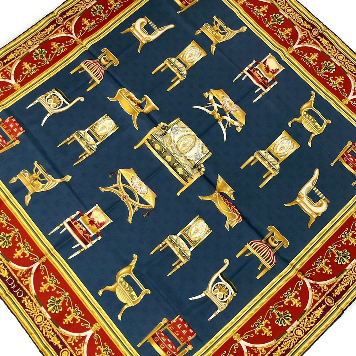 Gucci Scarf Navy Red Multi