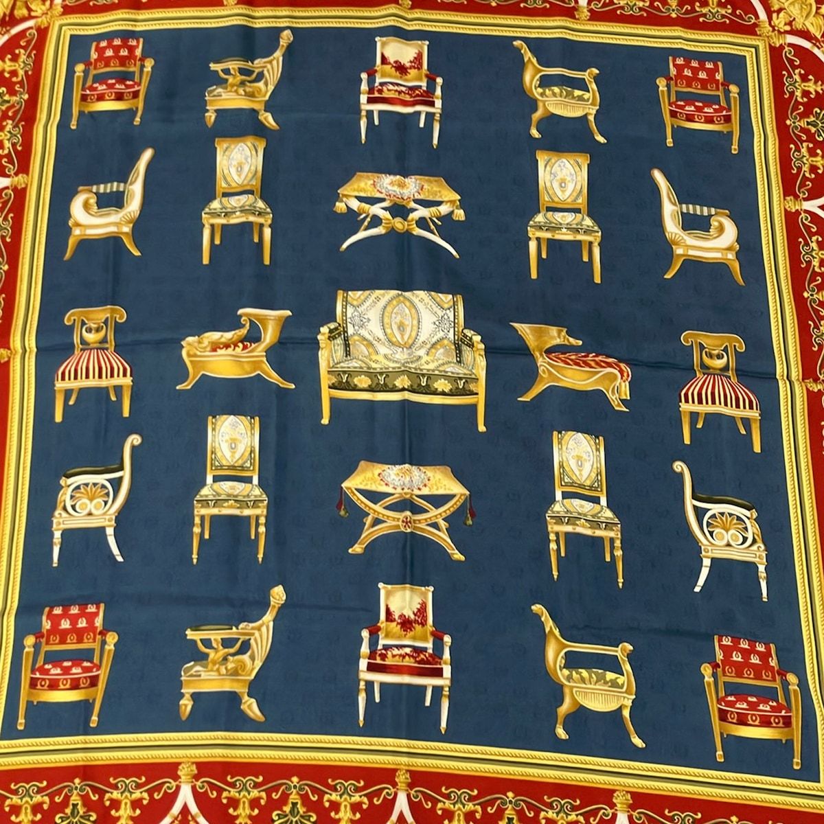 Gucci Scarf Navy Red Multi — view 3