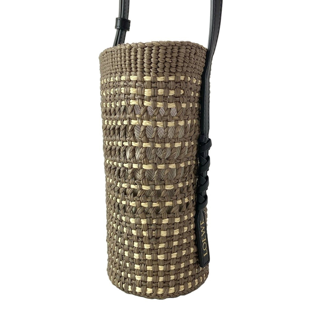 Loewe Shoulder Bag Braid Pocket Khaki Natural Crossbody Basket Drawstring — view 2