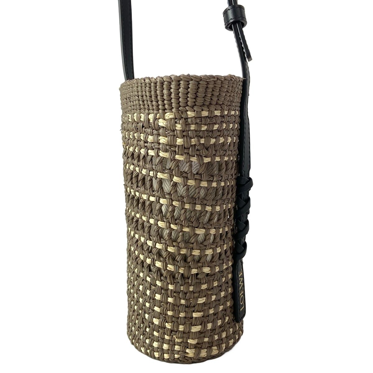 Loewe Shoulder Bag Braid Pocket Khaki Natural Crossbody Basket Drawstring — view 4